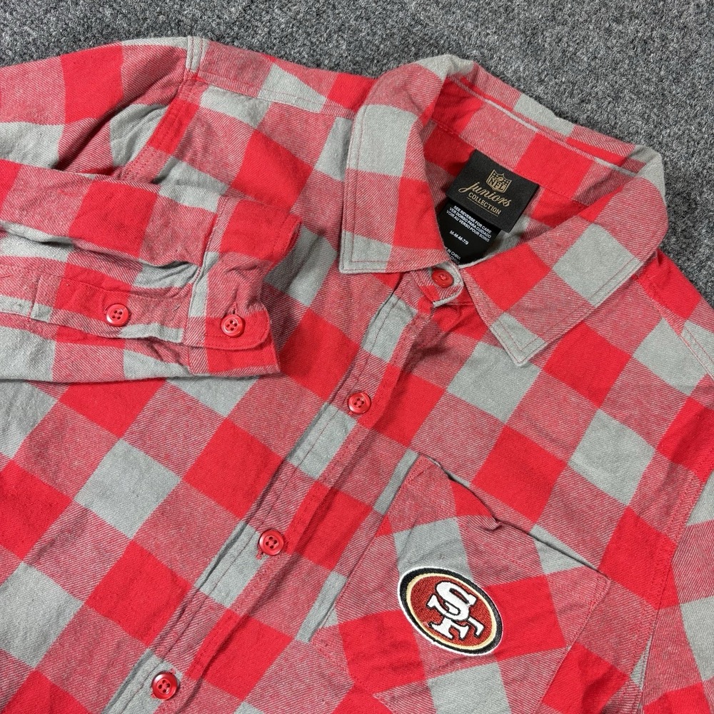 NFL Juniors Collection‎ San Francisco 49ers Flannel Button Up Top Size M